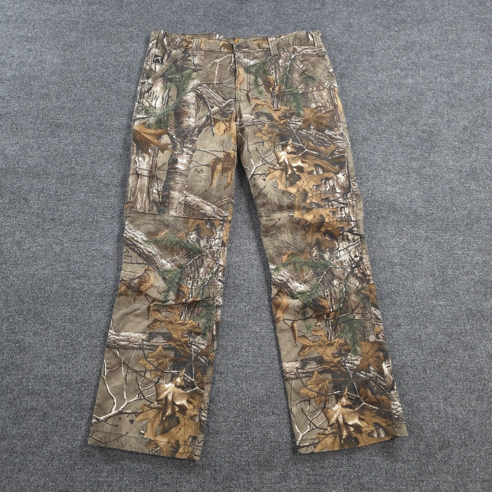 Carhartt Pants Mens 38x34 Brown Realtree Full Swing Relaxed Fit Camo Hunting